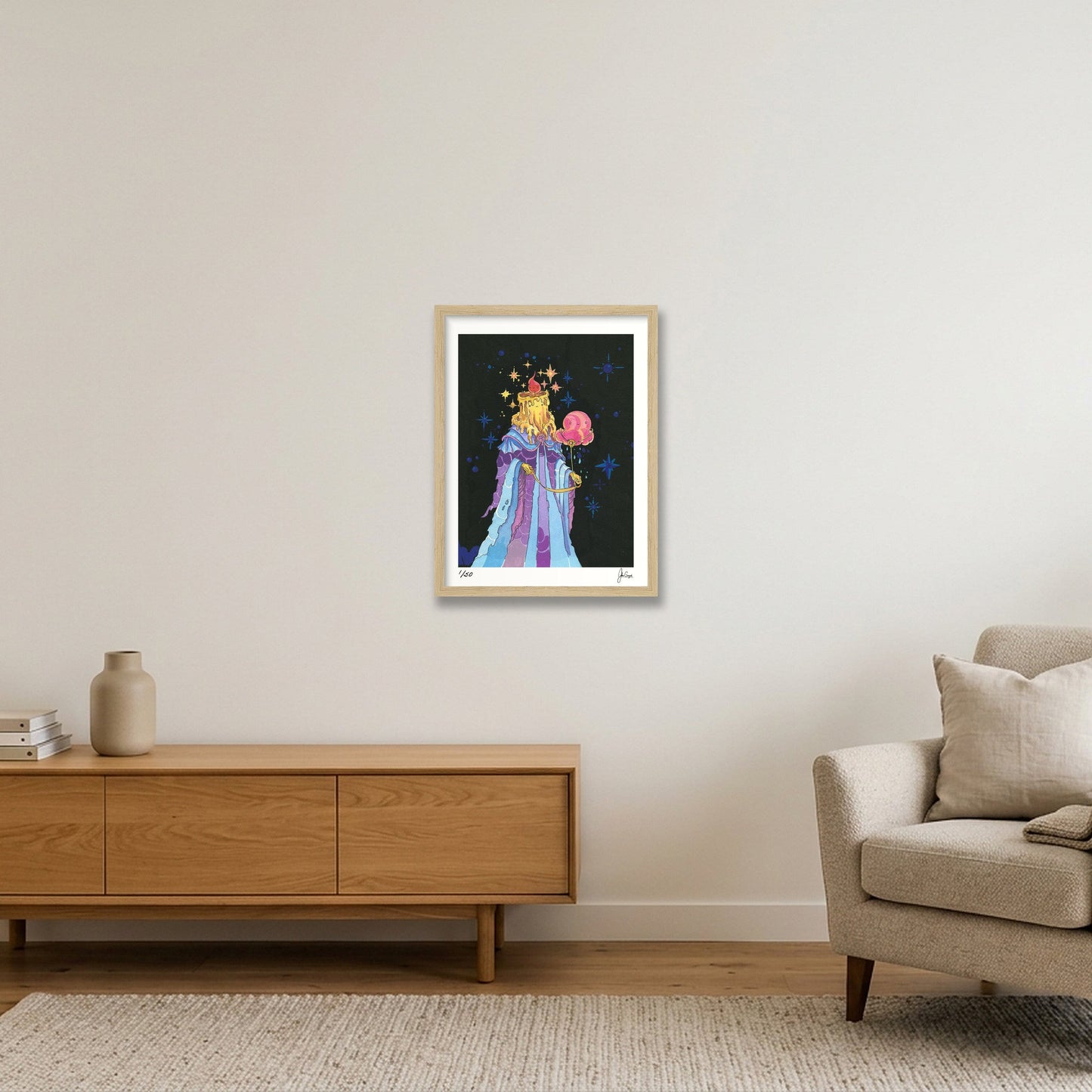 Cloud Companion — 12×16" Oak Frame