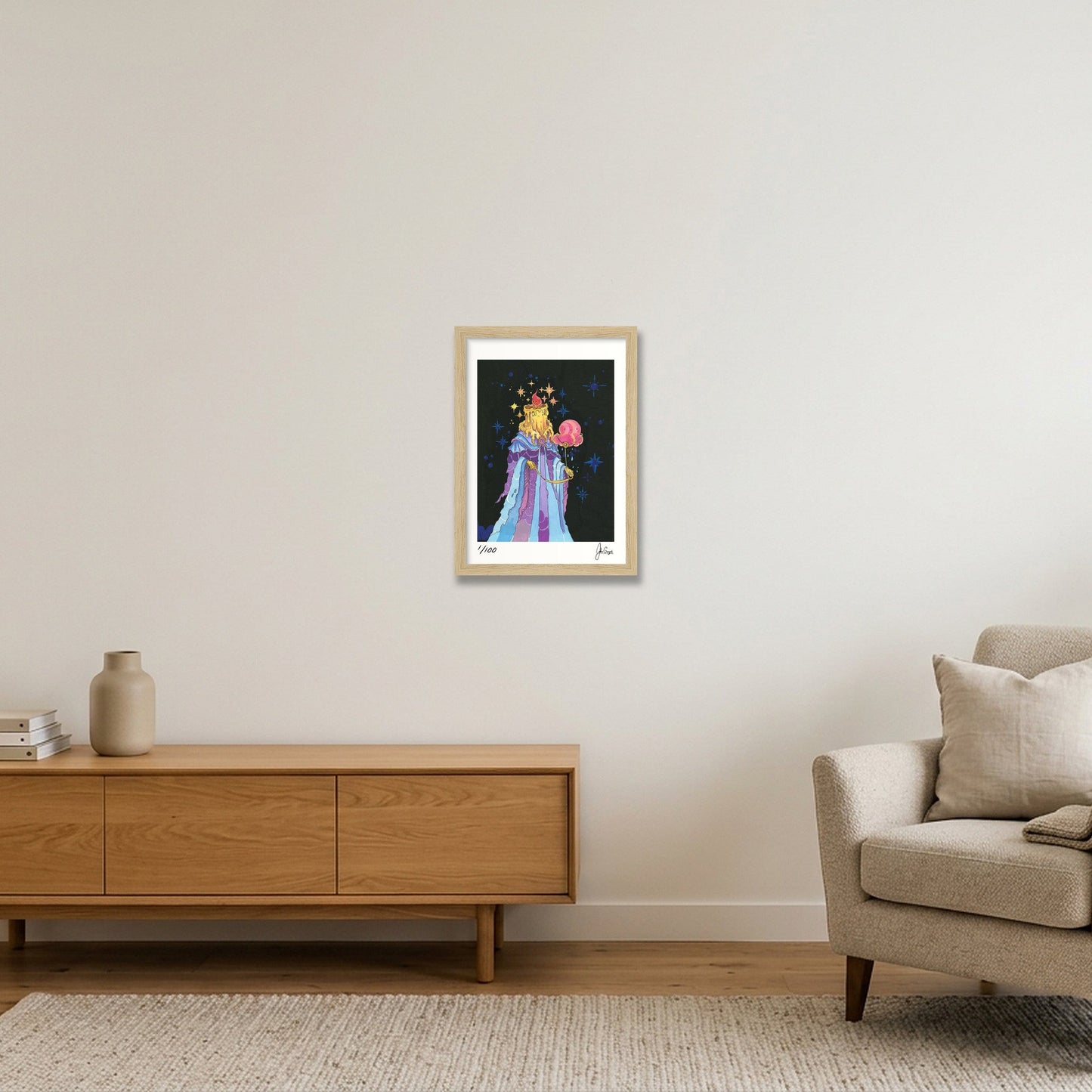 Cloud Companion — A4 (8×12") Oak Frame