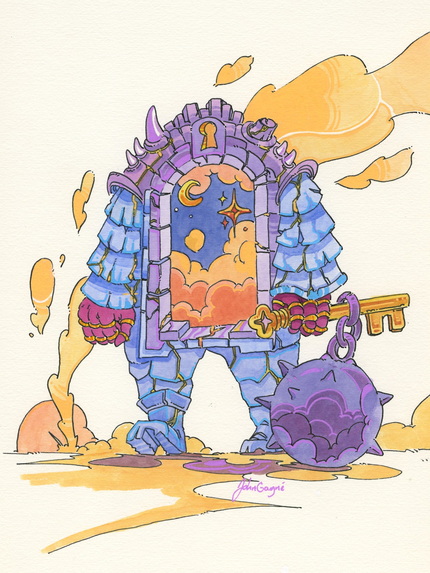 Gate Guardian. Original Painting